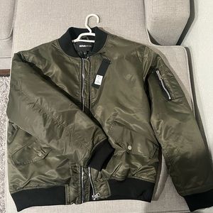 Nova men, green bomber, jacket, new with tags